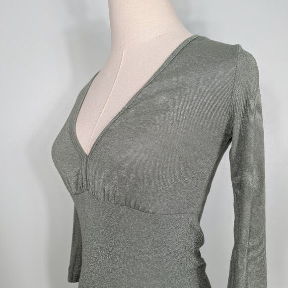 Y2K Michael Stars Babydoll Top OS M Green Twilightcore Elena Bella Sleeve - Picture 6 of 11